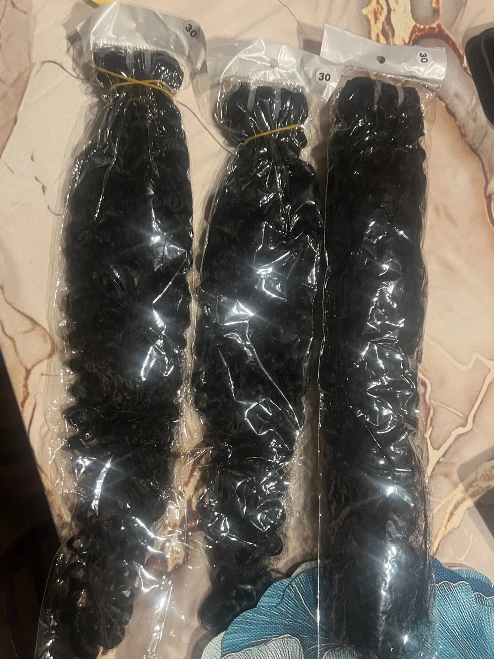 30” Human Hair Burmese bundles x3